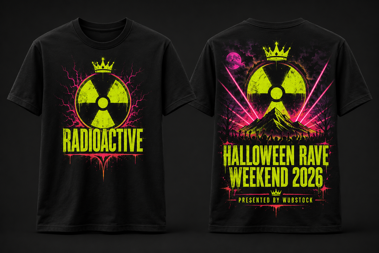 RadioActive Halloween Rave Weekend T-shirt concept