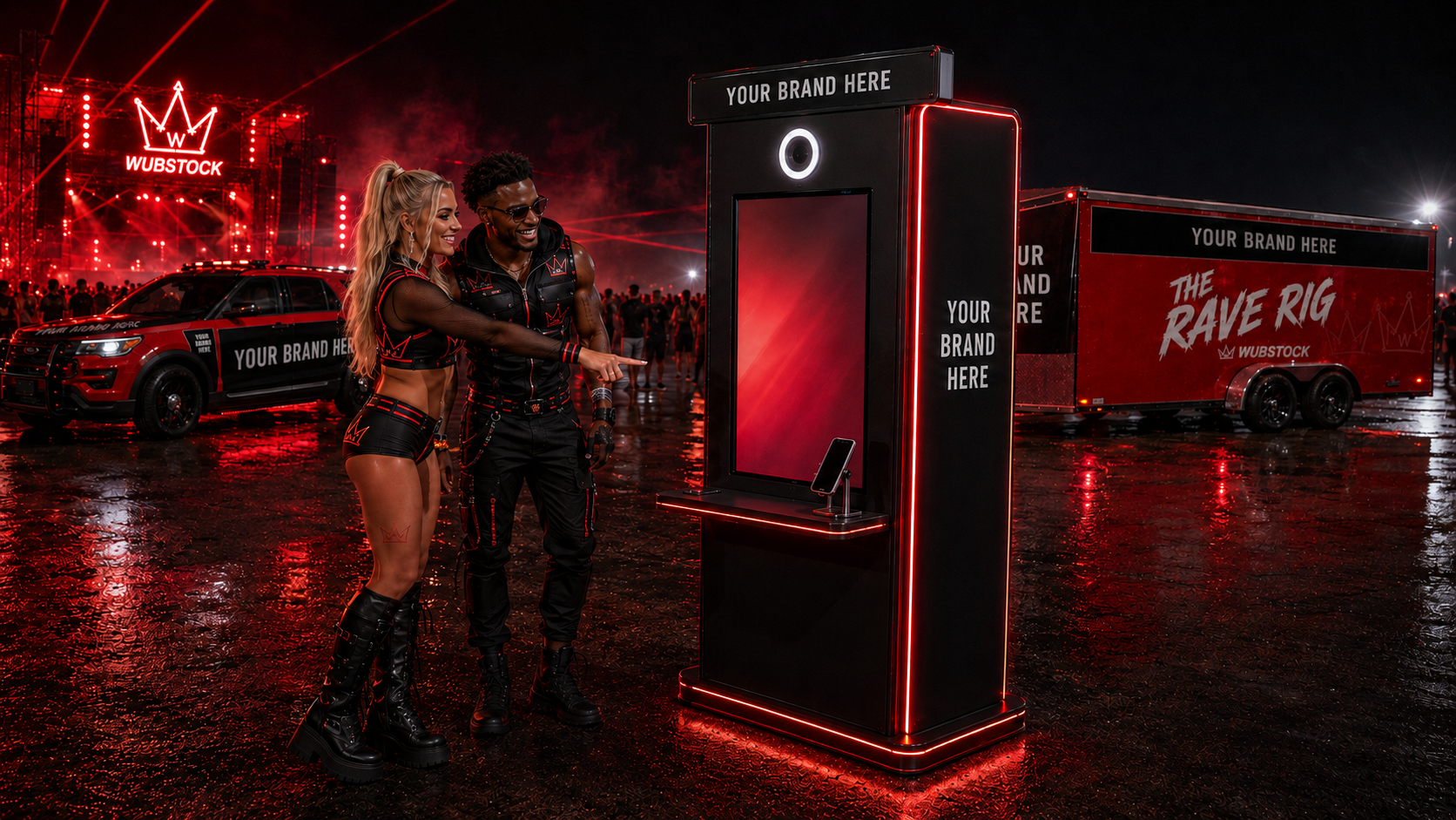 Sponsor-ready Rave Rig social share station